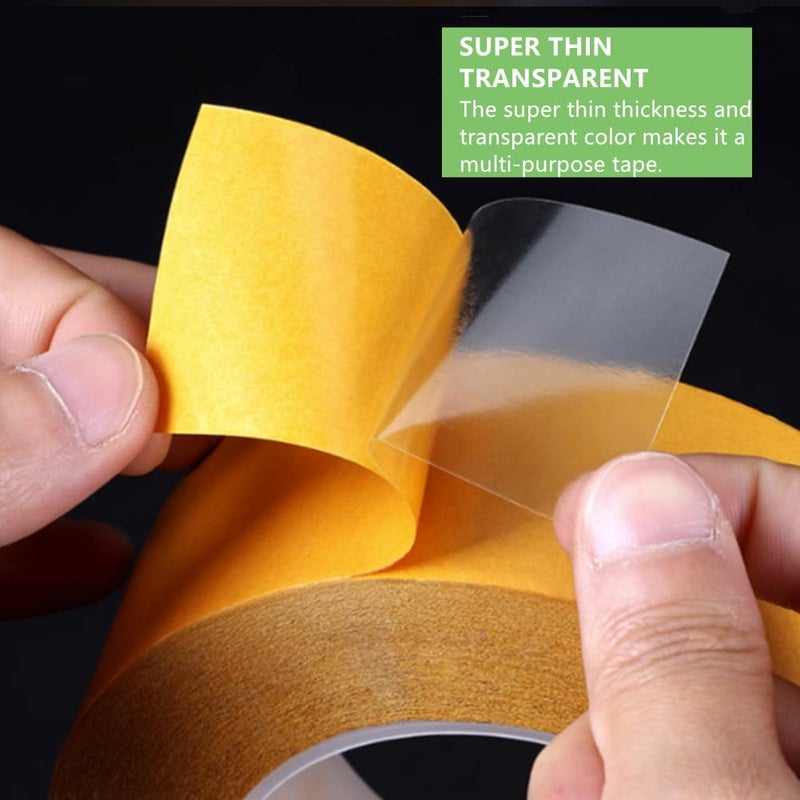 SICCOMA Double Sided Tape Super Thin 1 Inch x 82 Feet Transparent Two Sided Mounting Tape for LED Strips, LCD Screen Repair, Woodworking, Arts & Crafts, Photos, Scrapbook, Residue Free, Heat Resistant - Image 4